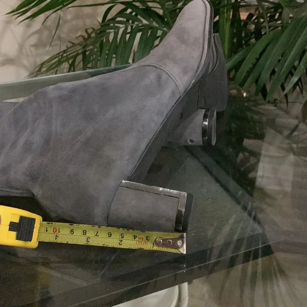 STUART WEITZMAN Suede Metal trim Heel Boots - Picture 10 of 14